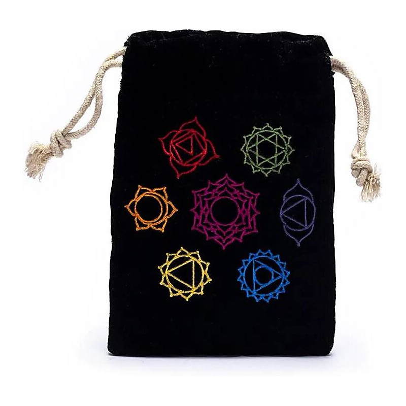 pochette velours 7 chakras