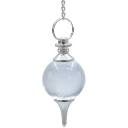 Pendule Cristal de Roche avec chaînette Chakra
