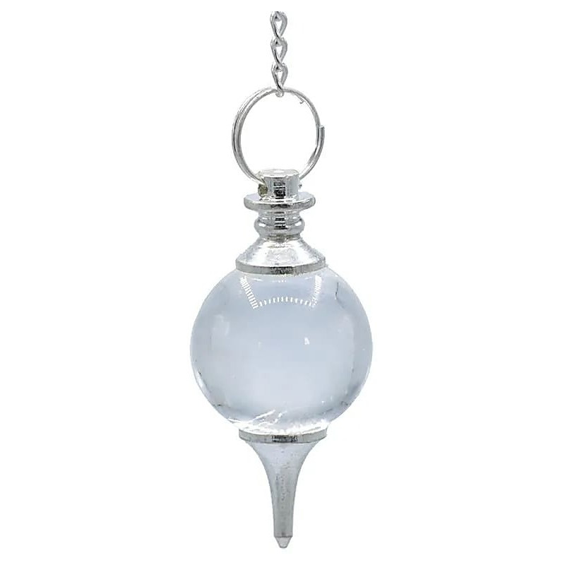 pendule cristal de roche avec chaine chakra