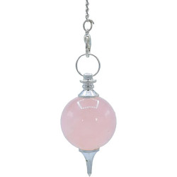 Pendule Quartz Rose avec chaînette Chakra