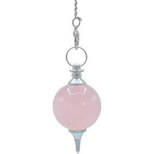 pendule quartz rose avec chaine chakra