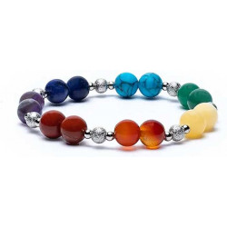 Bracelet élastique 7 chakras perles 8mm