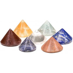 Lot de 7 pierres Chakra coniques