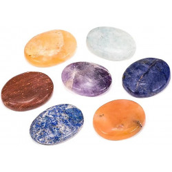 Lot de 7 pierres Chakra ovales