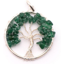 Pendentif Arbre de vie en Aventurine verte