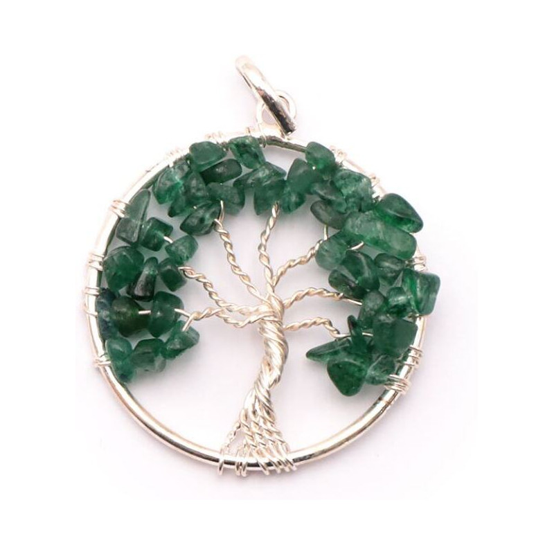 pendentuf arbre de vie aventurine verte