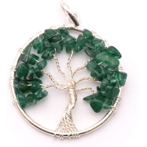 pendentuf arbre de vie aventurine verte