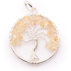 Pendentif Arbre de vie en Citrine chauffée