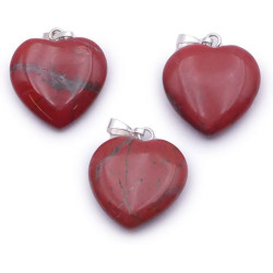 Pendentif Coeur Jaspe Rouge