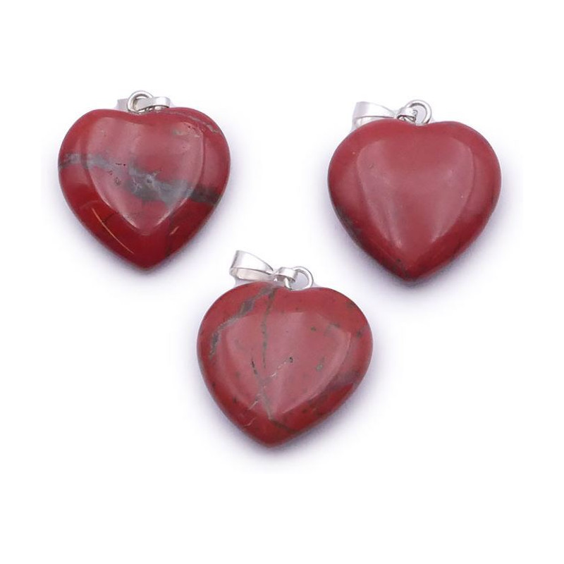 pendentif coeur jaspe rouge