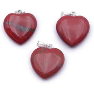 pendentif coeur jaspe rouge