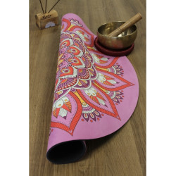 Tapis de méditation rond Mandala Rose