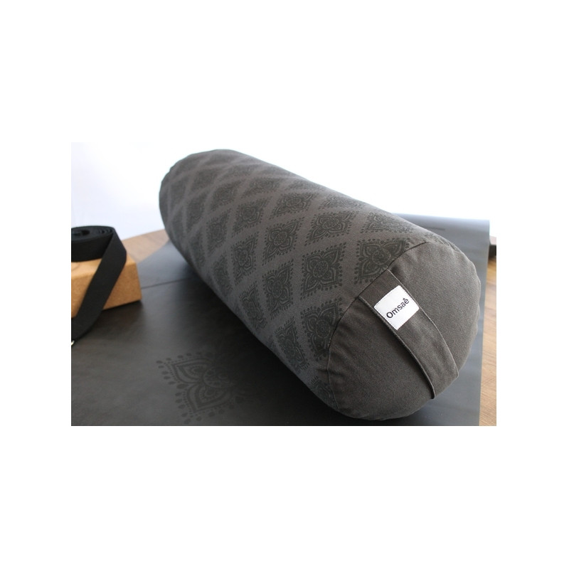 bolster de yoga noir en kapok