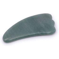 Gua Sha Plume en Aventurine Verte