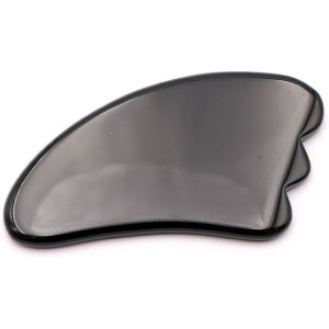 gua sha plume en obsidienne noire