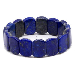 Bracelet Pierres roulées Lapis-Lazuli en plaque 14x18mm