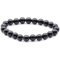 Bracelet Obsidienne Noire perles 8mm