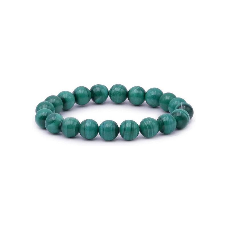bracelet malachite claire perles 10mm