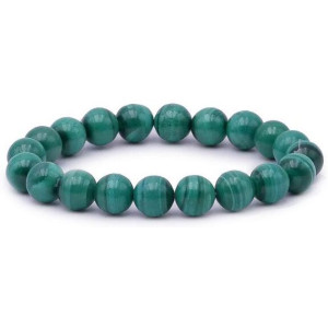 bracelet malachite claire perles 10mm