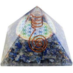 Pyramide Orgonite Lapis Lazuli avec Fleur de Vie