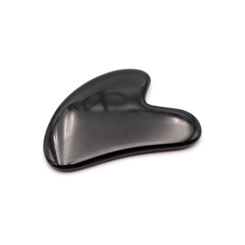 gua sha coeur obsidienne noire