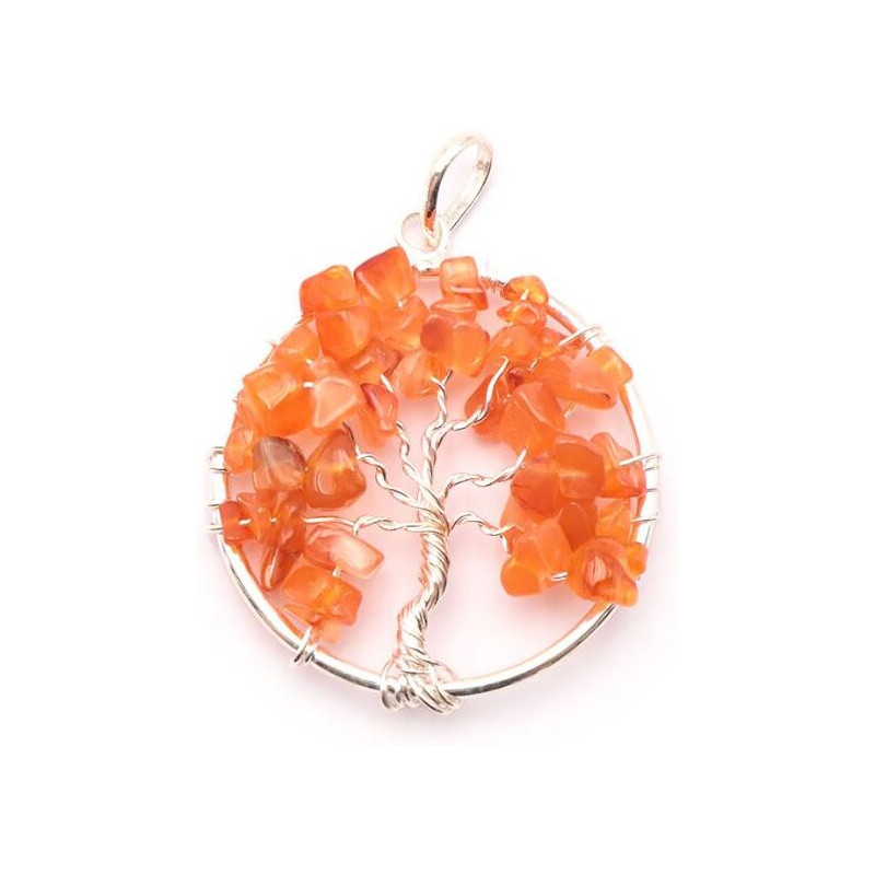 pendentif arbre de vie cornaline