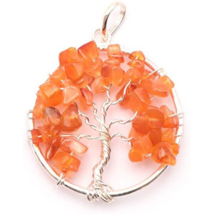 pendentif arbre de vie cornaline