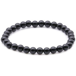 Bracelet Obsidienne Noire perles 6mm