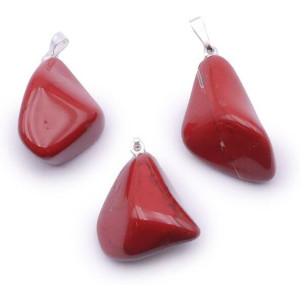 pendentif pierre roulée jaspe rouge