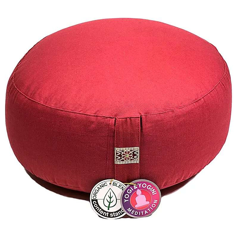 coussin de méditation rouge