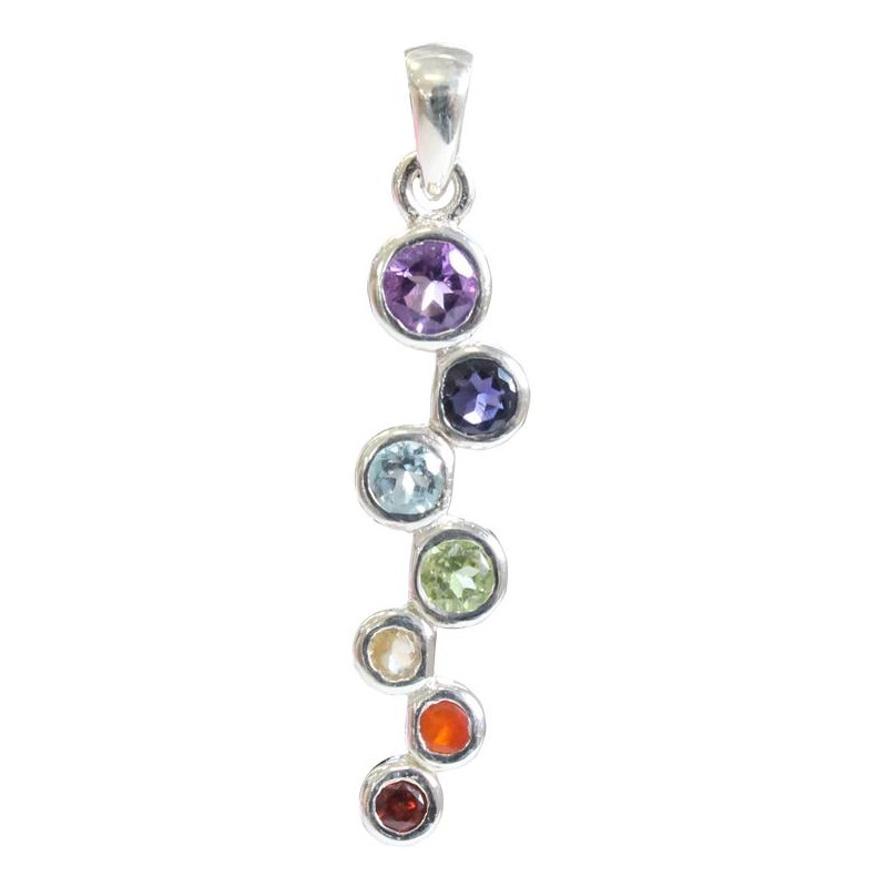 pendentif pierres des chakras baton