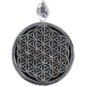pendentif fleur de vie onyx noir
