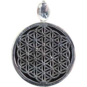 pendentif fleur de vie onyx noir