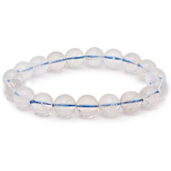 Bracelet en Topaze Bleue avec Perles de 10mm - Qualité supérieure