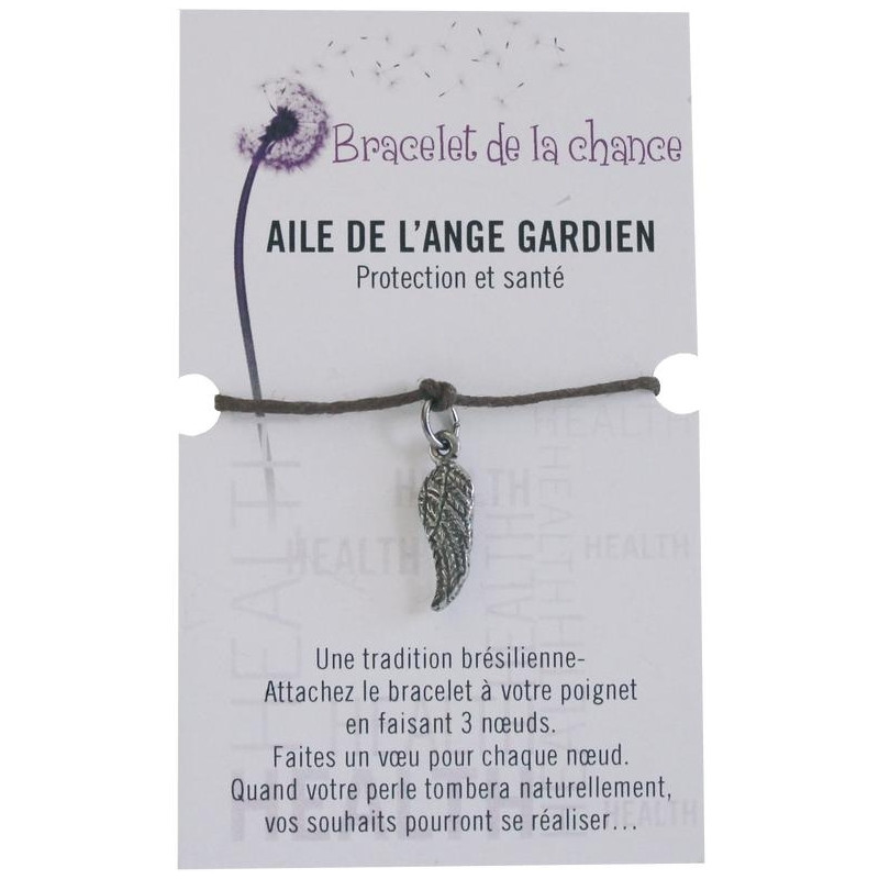 bracelet de la chance aile de l'ange gardien