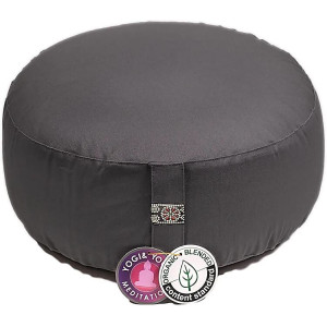 coussin de méditation gris en coton bio