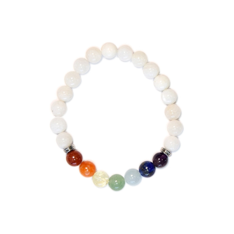 bracelet 7 chakras pierre de lune